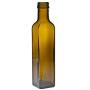 Viva Haushaltswaren 19818 6 Oil Bottles 250 ml with a Glass Brown/Green Glass Bottle Funnel, 4.7 x 4.7 x 21.3 cm
