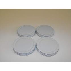 4 New 3 3/15" OD 2 15/16" ID White Glass Jar Metal Lid Food Grade Rubber Seal Replacement Top