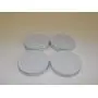 4 New 3 3/15" OD 2 15/16" ID White Glass Jar Metal Lid Food Grade Rubber Seal Replacement Top