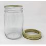 12 oz Old Fashioned Glass Jar with Gold 2 Piece Lid by Packaging For You