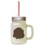 Brown Welsh Springer Spaniel Silhouette Frosted Glass Mason Jar With Straw