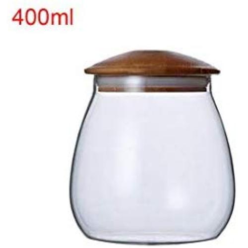 Glas Küchen-Teespeicherflaschen mit Korkverschluss, Gewürze, Zucker, Kaffeebehälter, Organizer-Dosen, Werkzeuge, 400 ml