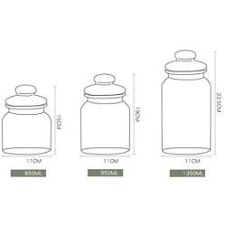 XSWZAQ Sealed jar honey lemon bottle transparent large glass bottle food seasoning tea storage tank with lid (Size : 650ml)