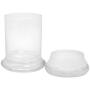 Clear Glass Herb Stash Jar and Lid 2.75 oz with Sugar Skull Logo from Smoke Promos