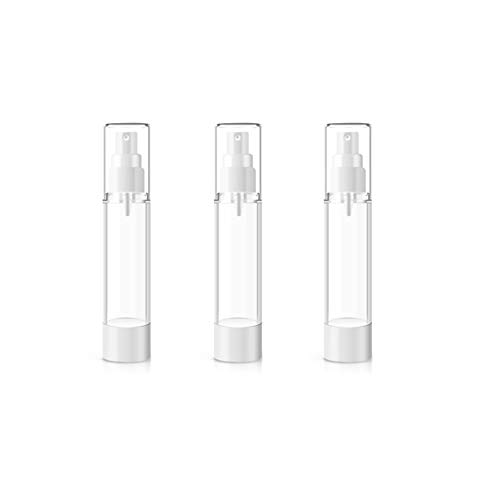 3PCS 50ML 1.7OZ Transparent Empty Plastic Vacuum Spray Bottles with Cap Makeup Water Toner Storage Holder Portable Refillable Fine Mist Tube Cosmetic Container Jar for Travel Daily Life Use