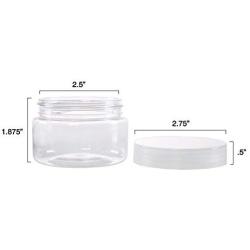 HOME 75-STO2001 Clear 4 Ounce Plastic Jar Containers, 4 oz