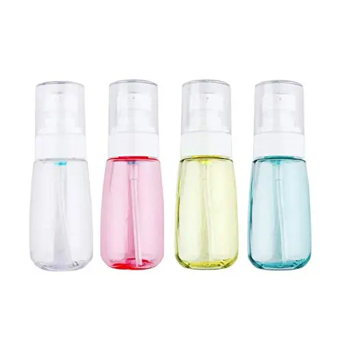 JOSALINAS 4PCS Airless Pump Bottle 2oz/60ml Plastic Empty Clear Refillable Travel Container Dispenser for Lotion Creams foundation