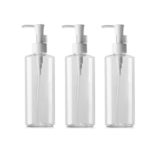 XINGZI 3PCS 120ML Transparent Empty Plastic Pump Bottle Lotion Dispenser Emulsion Shower Gel Shampoo Cleansing Oil Storage Holder Refillable Cosmetic Container Jar Pot for Travel Daily Life