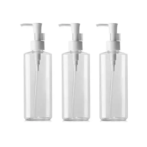XINGZI 3er Set Transparente Leere Kunststoff Pumpflasche Lotion Dosierflasche Emulsion Schaum Shampoo Reinigung Öl Lagerbehälter Auffüllbare Kosmetikbehälter für Reisen und den täglichen Gebrauch