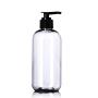 8oz Plastic Clear Bottles (6 Pack) BPA-Free Squeeze Containers with Pump Cap, Labels Included