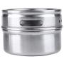 JedaJeda Set of 4pc Magnetic Spice Jars Tin Stainless Steel Storage Container Clear Lid