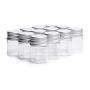 VASANA 12PCS 5ml Mini Empty Clear Glass Wish Bottles with Silver Aluminum Cap Portable Travel Size Cosmetic Essential Oil Powders Cream Storage Container Jars