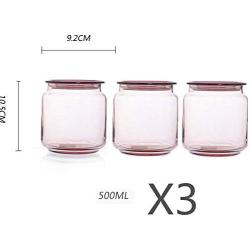 Yl Ly Glass Sealed Canister Storage Bottle Sealed Bottle Blue Pink Bottle Milk Powder Miscellaneous Grains Dried Fruit Bottle 500Ml 750Ml 1000M Pink 500Ml3