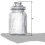 Exclusive Line Ripple Food Storage Tall Glass Jar Canister with Airtight Lid, 42.5 Ounces, 31.8 Ounces, 21.3 Ounces - 3-Piece Set