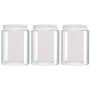 Silicook Clear Plastic Jar, Set of 3 - Square Shaped, Transparent, Food Storage Container, Kitchen & Household Organization for Dry goods, Spices, Vegetables, Ingredients and More (M)