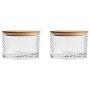 Danmu 2Pcs a Set 150 ML Lead Free Glass Jars Classic Hammer Pattern Glass Storage Jars Food Storage Jars with Airtight Bamboo Lids Coffee Bean Jar Cookies Flour Sugar Candy Spice Container