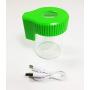 Vista Jar (Green) - air Tight jar with USB Rechargeable 4X Magnifying led lit lid