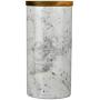 Airtight Cylinder Food Storage Containers Canisters with Seal Bamboo Lids Small Marble Coffee Tea Jars,Kitchen Decor,Pantry Organization and Storage for Tea Snacks Sugar Coffee Spice 1000ML Gray