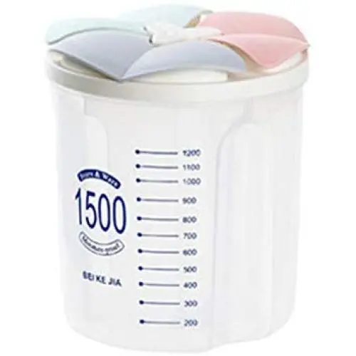 Transparente Kunststoff Lebensmittelbehälter Lagerbox Organizer mit 3 Fächern für Zucker, Getreide, Snacks, Bohnen, Nüsse