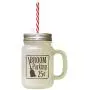 Brown Broom Parking 25 Cents Frosted Glass Mason Jar With Straw Brown Broom Parking 25 Cents Frosted Glass Mason Jar With Straw