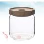 BESTONZON 2Pcs 500ml Clear candy jar spice condiment glass bottle tea storage canister transparent food storage tank with wooden lid (9x10.5cm)