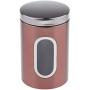 Food Storage Jar, Metal Food Storage Can with Airtight Seal Lid - Modern Design Kitchen Storage Canister for Serving Tea, Coffee,Spice (Brown)