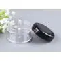 25 Stück 0,5 oz (15 ml) Klare Plastik Kosmetik Behälter mit Schwarz Schraubverschluss Runde Mini Plastik Töpfe, Wiederverwendbare Leere Reise-Toilettenartikel Behälter für Creme, Puder, Augen-Make-up