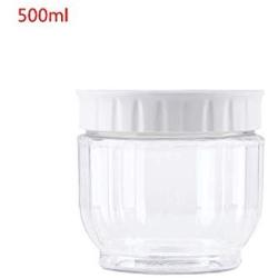 Kitchen Transparent Food Storage Container Sealing Pot Cereal Grain Bean Rice Sealed Plastic Milk Powder Jar,500Ml