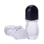 2Pcs Clear Glass Roll-On Deodorant Bottles with Plastic Roller Ball and Black Twist Cap Empty Refillable Deodorant Containers for Essential Oil Aromatherapy Deodorant (50ml/1.69oz)