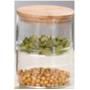 1Pc Free Combination Food Storage Glass Jar Kitchen Storage Bottles Sealed Cans With Bamboo Cover Glass Jars Tea,2 Glass And 1 Lid