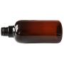 2PCS 250ML/8oz Round PET Spray Bottle with Black Sprayer-Makeup Cosmetic Bath Shower Toiletries Liquid Perfume Hair Conditioner Storage Containers (Brown)