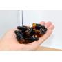 30Pcs Amber Glass Dropper Bottles Mini Empty Sample Vials Essential Oil Dropping Bottles Perfume Jars Cosmetic Container with Glass Eye Dropper and Black Caps (1ml)