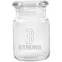 Clear Glass Herb Stash Jar with Lid 4.5 oz with Boston Strong Logo from Smoke Promos