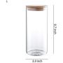 Clear Glass Storage Jar 60/47/34/24oz With Beech Wood Lid Set of 4 Glass Canister With Airtight Lid Food Storage Jar