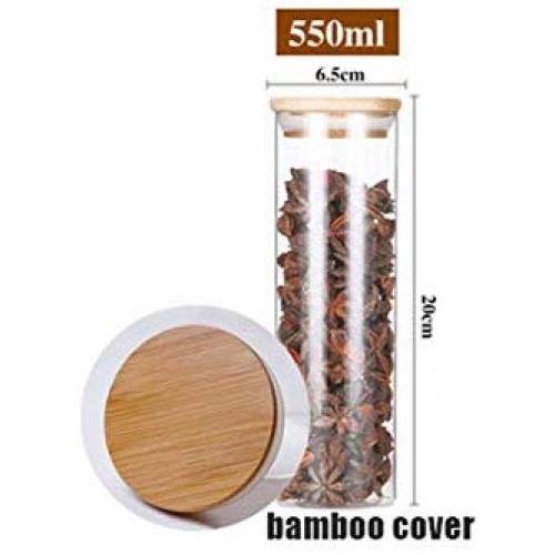 Transparent Glass Jars Seal Jars Grains Storage Bottles Spice Jar Kitchen Storage Cans Kitchen Storage Organization,Zg-B3-6.5X18