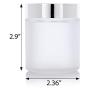 Eisglasfarbener, dicker Glasbehälter mit geradem Rand – mit silberner Metalldeckelabdeckung – 4 oz / 120 ml (12er Pack) + Spatel