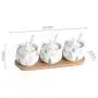 Bouteilles/Jars en Céramique pour Condiments, Épices, Poterie avec Couvercles, Cuillère en Bois, Plateau - Pot Cruet en Céramique, Assaisonnement, Sucre, Café, Sel, 8.8OZ (250ML), Set de 3 (Jardin) Bouteilles/Jars en Céramique pour Condiments, Épices, Poterie avec Couvercles, Cuillère en Bois, Plateau - Pot Cruet en Céramique, Assaisonnement, Sucre, Café, Sel, 8.8OZ (250ML), Set de 3 (Jardin)