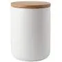 Cereal Containers Ceramic Storage Canister, Sealed Wooden Cover Containers (Color : White, Size : 80ml)