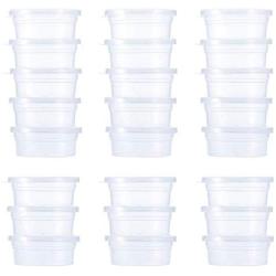 Slime Storage Containers 24 Pack, Leakproof Clear Plastic Foam Ball Storage Cups Storage Jars Containers with Lids Slime Pots Tubs