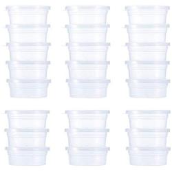 Slime Storage Containers 24 Pack, Leakproof Clear Plastic Foam Ball Storage Cups Storage Jars Containers with Lids Slime Pots Tubs