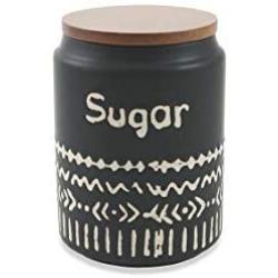 Villa dEste Home Tivoli Sugar Jar, Stoneware, Black, 10 x 15 cm