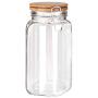 Chefoh Wide Mouth Glass Jar - Airtight Storage Jar with wood Bamboo Lid Large Jar Perfect for Beans, Jelly, Storing and Canning Use 1000ml