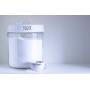 Clear Wide-Mouth Glass 1 Gallon Storage Jar, with Double Sided White Porcelain Lid by PotteryLove (Sugar)