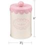 Home By Jackie X789 Set of 3 Metal Kitchen Food Storage Tin Canister/Jar/Container with Flower Lid (pink)
