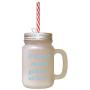 Light Blue A Closed Mouth Gathers No Feet Frosted Glass Mason Jar With Straw