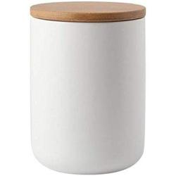TNKML Ceramic Spice Jar Sugar Can Salter Kitchenware Spice Storage Tank With Bamboo Cover Spice Container Black