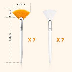 14 Pieces Fan Mask Brushes Facial Mask Applicator Brush Soft Fan Brushes Acid Applicator Brush Cosmetic Makeup Applicator Tools for Mud Mask Cream