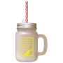 Yellow Pathway Righteousness Highway Happiness Frosted Glass Mason Jar With Straw