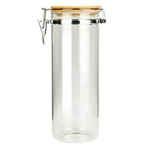 BESTONZON Stainless Steel Transparent Airtight Storage Jar with Clip Top Bamboo Lids Sealed Canister Food Storage Container for Loose Tea Coffee Bean Sugar Salt for Home Kitchen(1700ML) BESTONZON Stainless Steel Transparent Airtight Storage Jar with Clip Top Bamboo Lids Sealed Canister Food Storage Container for Loose Tea Coffee Bean Sugar Salt for Home Kitchen(1700ML)