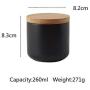 One-Pine 3-Pack Air Tight Jars Ceramic Food Storage Jar Set with Airtight Seal Bamboo Lid - 260ml/800ml/1000ml Tea,Sugar,Coffee,Spice Canister Set (Black)